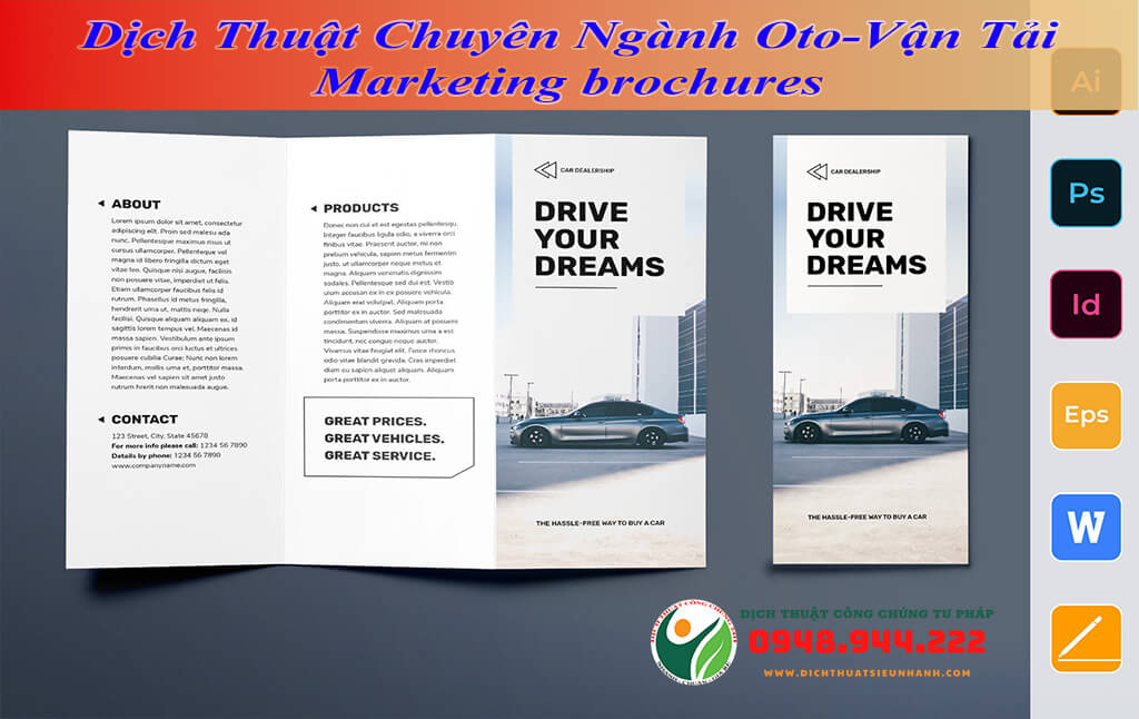Dịch Thuật Chuyên Ngành Oto-Vận Tải Marketing Brochures